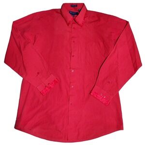 DINO MAGLI‎ BY FAIR Men Medium 15-15.5 (34-35) Red Single Needle Tailoring Shirt